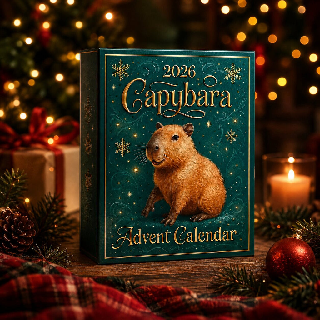 Capybara Advent Calendar with 24 Decorative PVC Capybara Pieces 2026