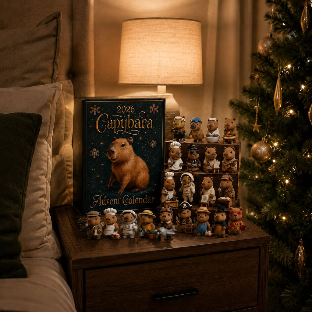 Capybara Advent Calendar with 24 Decorative PVC Capybara Pieces 2026