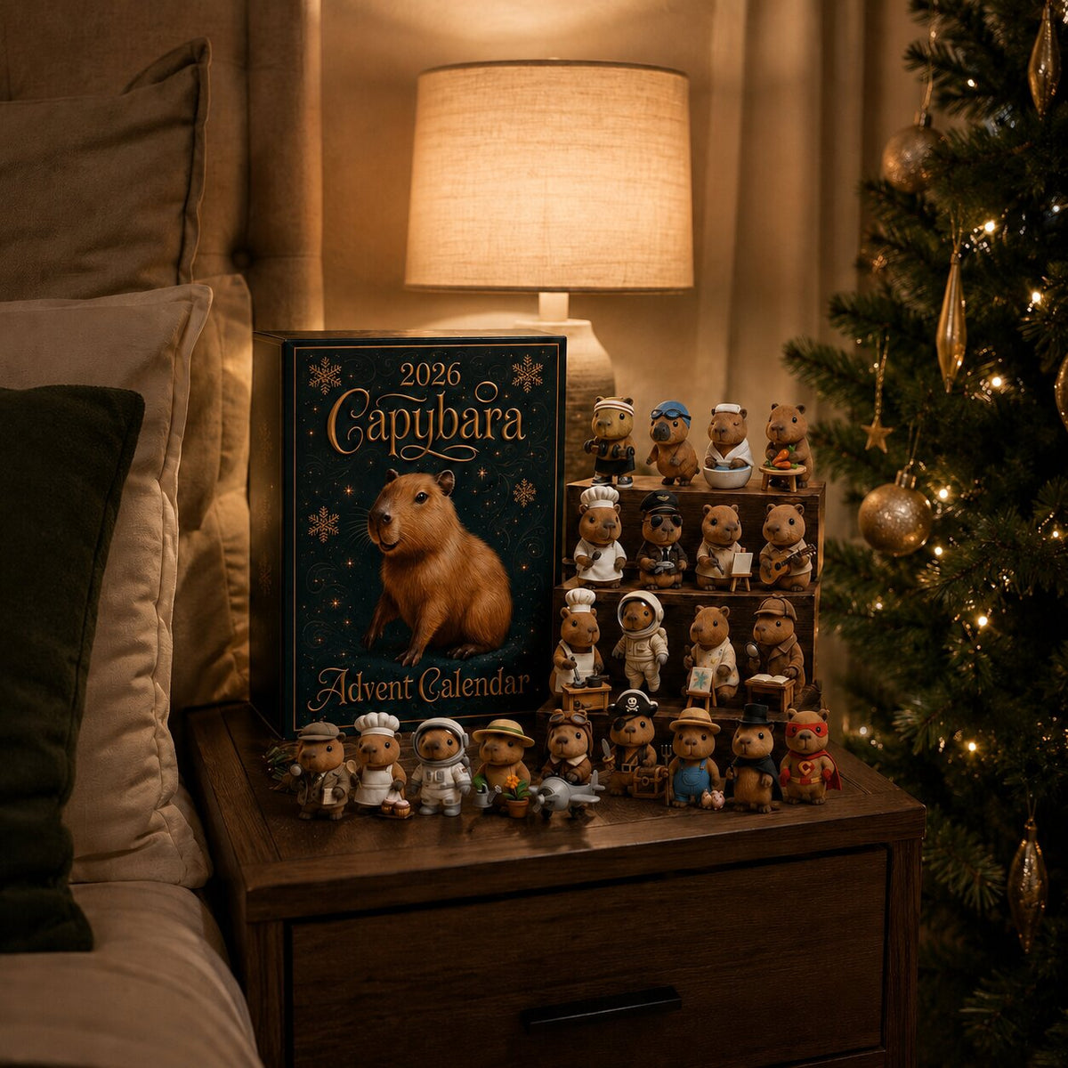 Capybara Advent Calendar with 24 Decorative PVC Capybara Pieces 2026