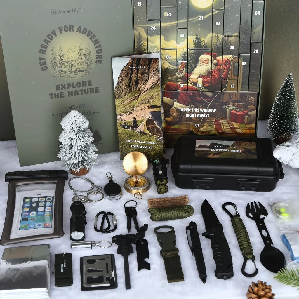 Renila | Men's Outdoor Tool Advent Calendar with 24 Survival Tools in Waterproof Box