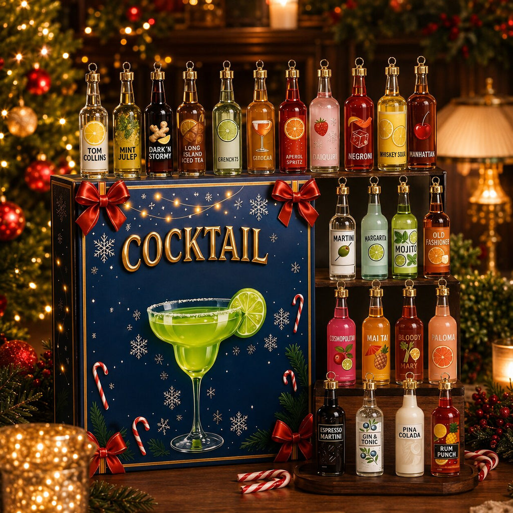 Cocktail Ornament Advent Calendar with 24 Hanging Cocktail Pendants 2026