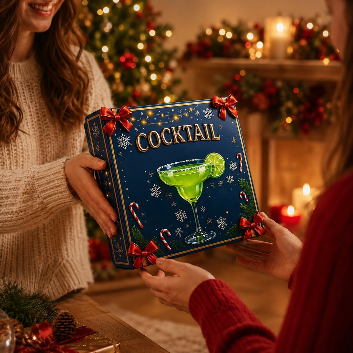 Cocktail Ornament Advent Calendar with 24 Hanging Cocktail Pendants 2026
