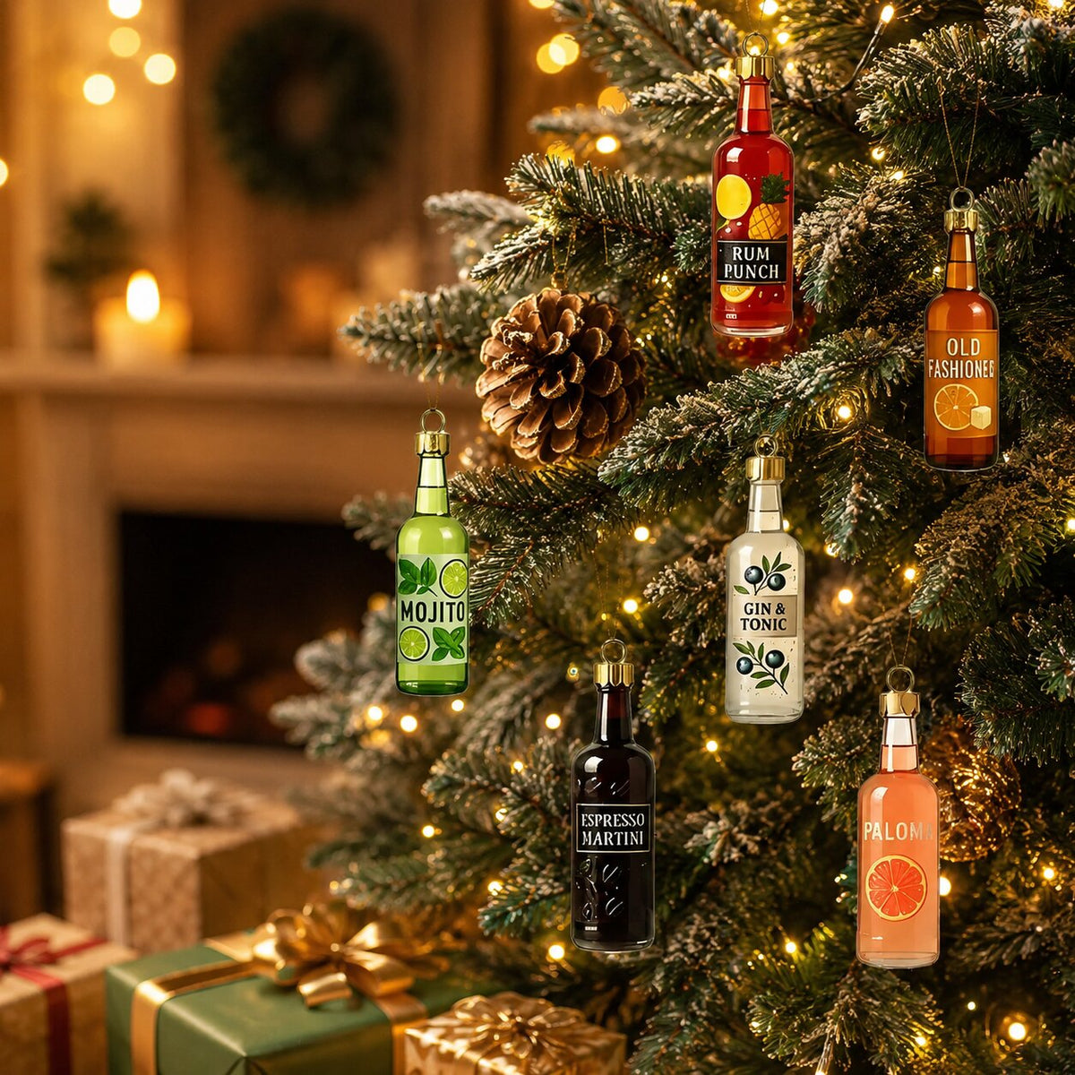 Cocktail Ornament Advent Calendar with 24 Hanging Cocktail Pendants 2026