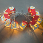 Illuminated Christmas Decoration LED Garland with Houses – Battery-Powered Warm Light, 200 cm, Winter Ambience