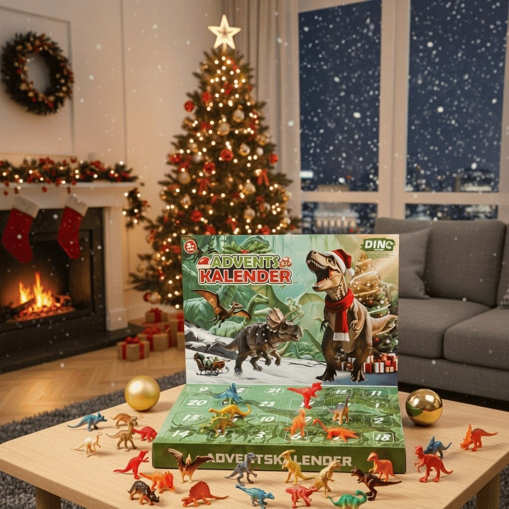 Dinosaur Advent Calendar with 24 Dino Figures, Fossil Models and Glow Dinos 2026