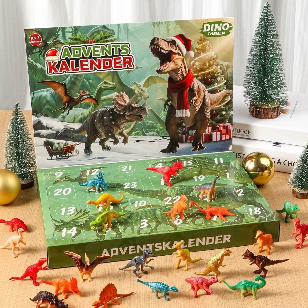 Dinosaur Advent Calendar with 24 Dino Figures, Fossil Models and Glow Dinos 2026