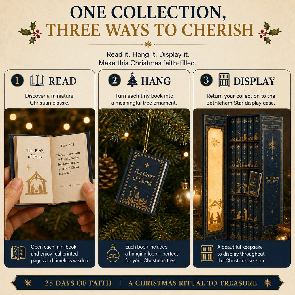 Christian Mini Book Ornament Advent Calendar with 25 Miniature Books 2026