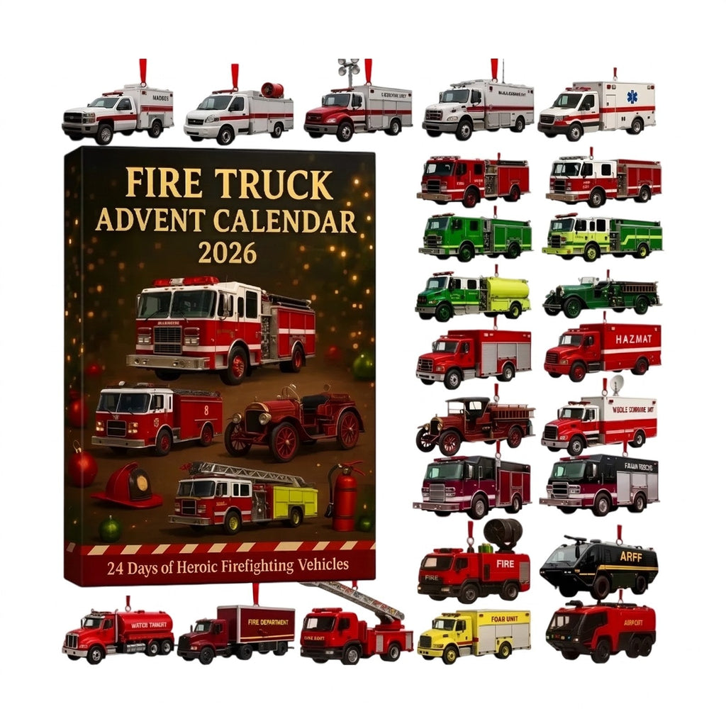 Fire Engine Advent Calendar for Kids with 24 Toy Fire Vehicles 2026