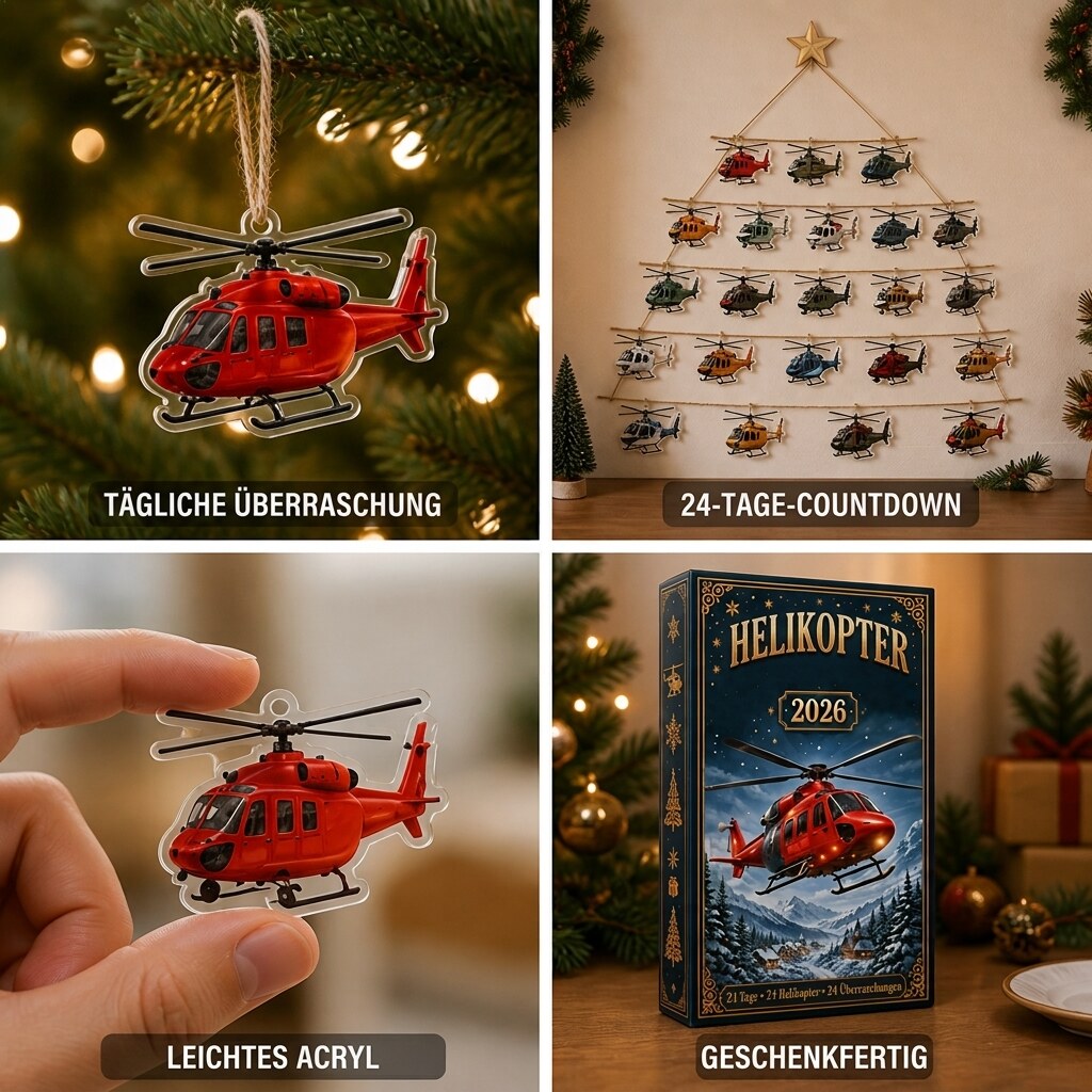 Aircraft Ornament Advent Calendar with 24 Acrylic Pendants 2026