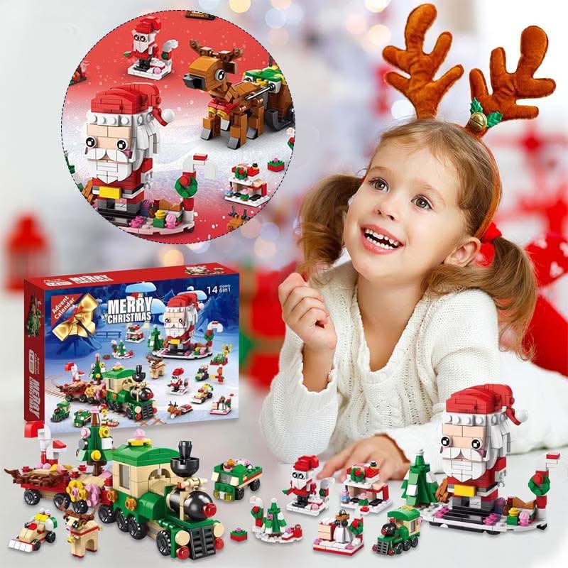 Bauleno | Building Block Advent Calendar for Kids with 12 Blocks for a Christmas Tree