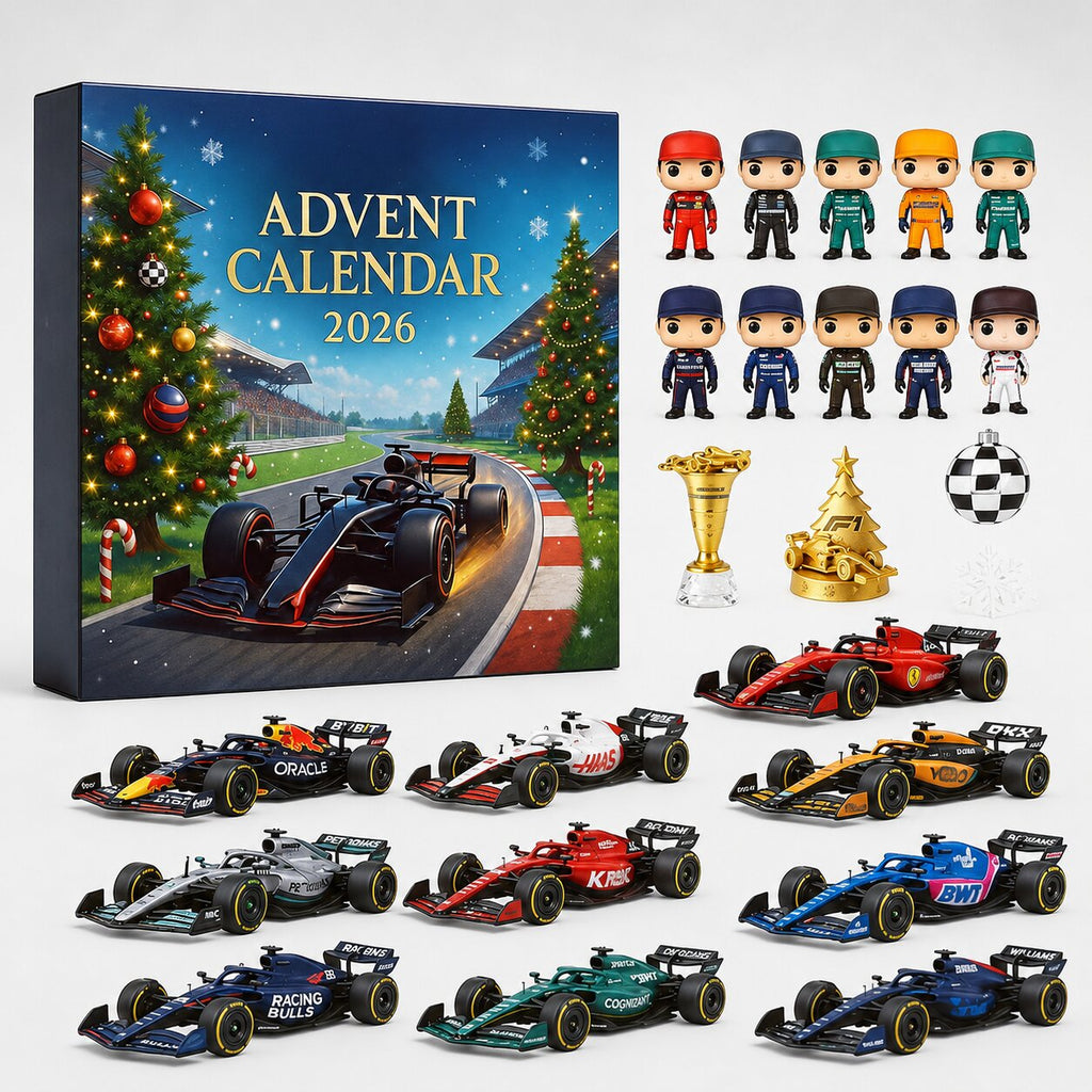 Race Car Advent Calendar with 24 Plastic Racing Motifs, Not Model Cars 2026