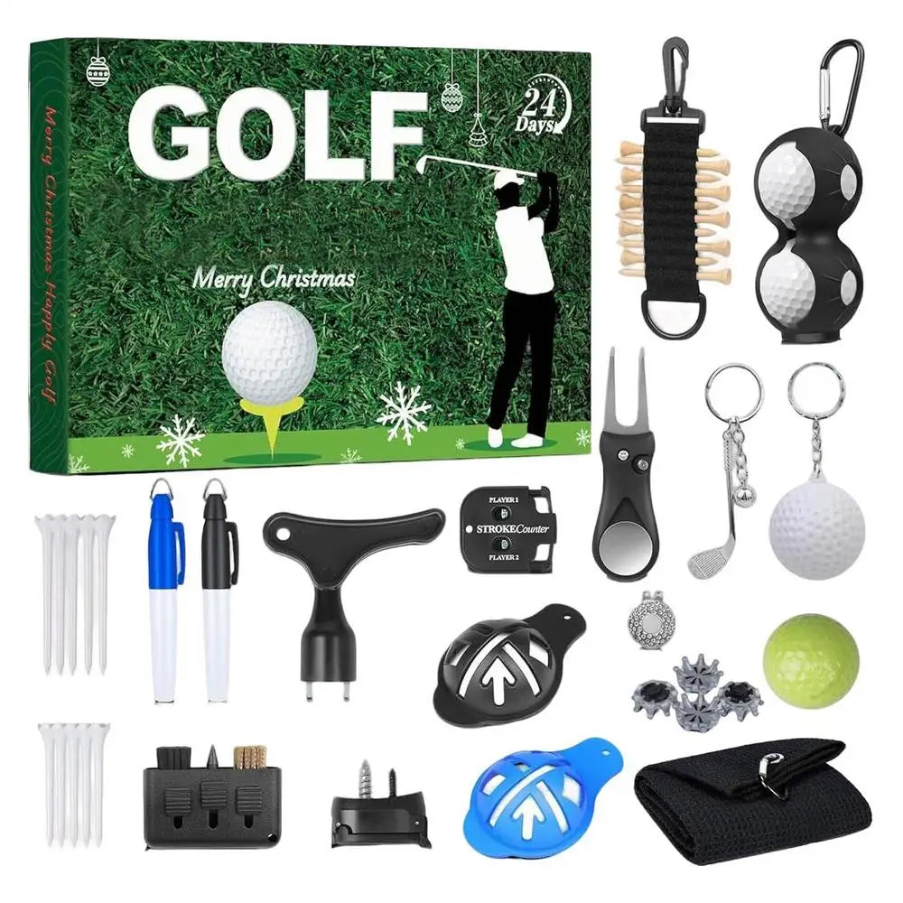 Golf Advent Calendar with 24 Golf Accessories, Balls, Tees and Tools 2026