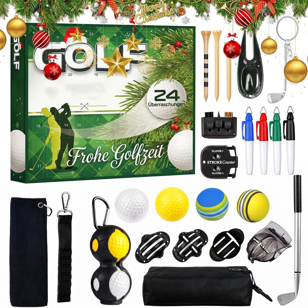 Golf Advent Calendar with 24 Golf Items, Balls, Tees and Alignment Tool 2026