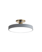 Modern Round Ceiling Light with Gold Detail & Acrylic Diffuser – Minimalist Semi-Flush for Living Room & Bedroom