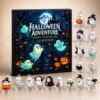 Halloween Countdown Calendar with 24 Flat Plastic Ghost Figures 2026