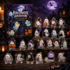 Halloween Countdown Calendar with 24 Flat Plastic Ghost Figures 2026