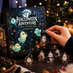 Halloween Countdown Calendar with 24 Flat Plastic Ghost Figures 2026