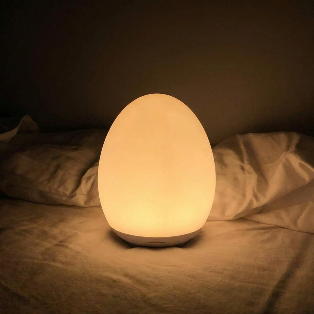 Touch Night Light with RGB Colours & Warm White – Dimmable LED Table Lamp, 100-Hour Battery, Rechargeable for Nursery & Bedroom