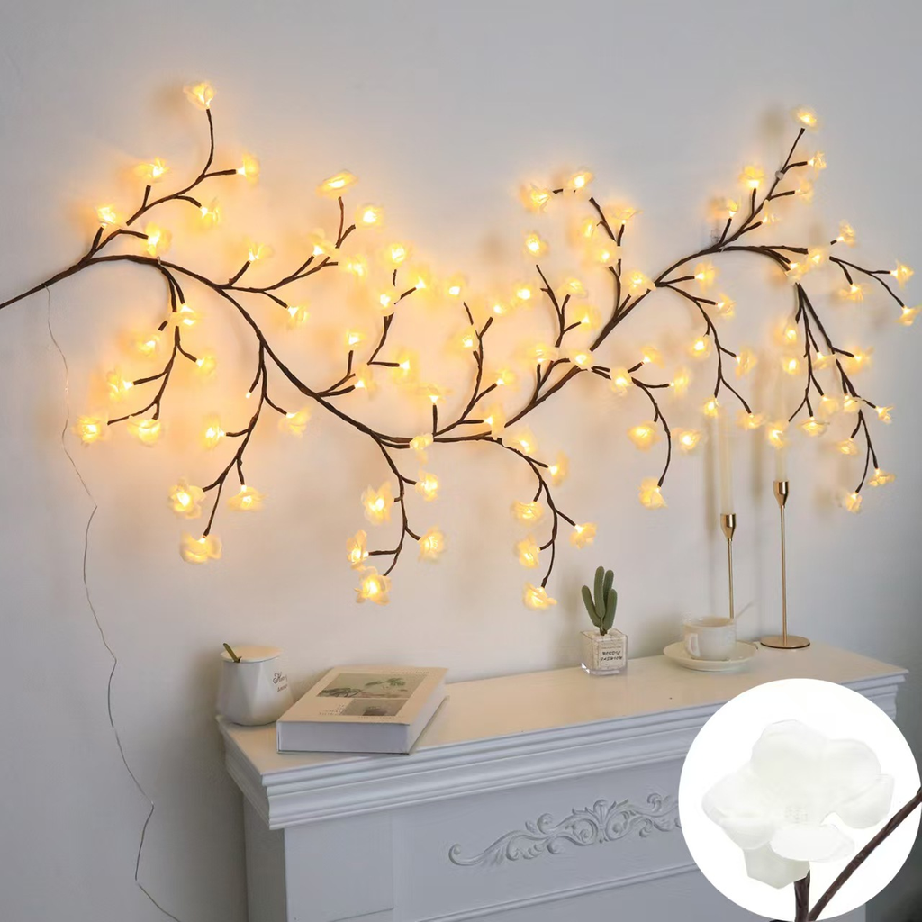 LED Ice Blossom String Lights, 160 cm – 18 Branches, 72 LEDs, USB Fairy Lights for Living Room, Bedroom & Party Decoration