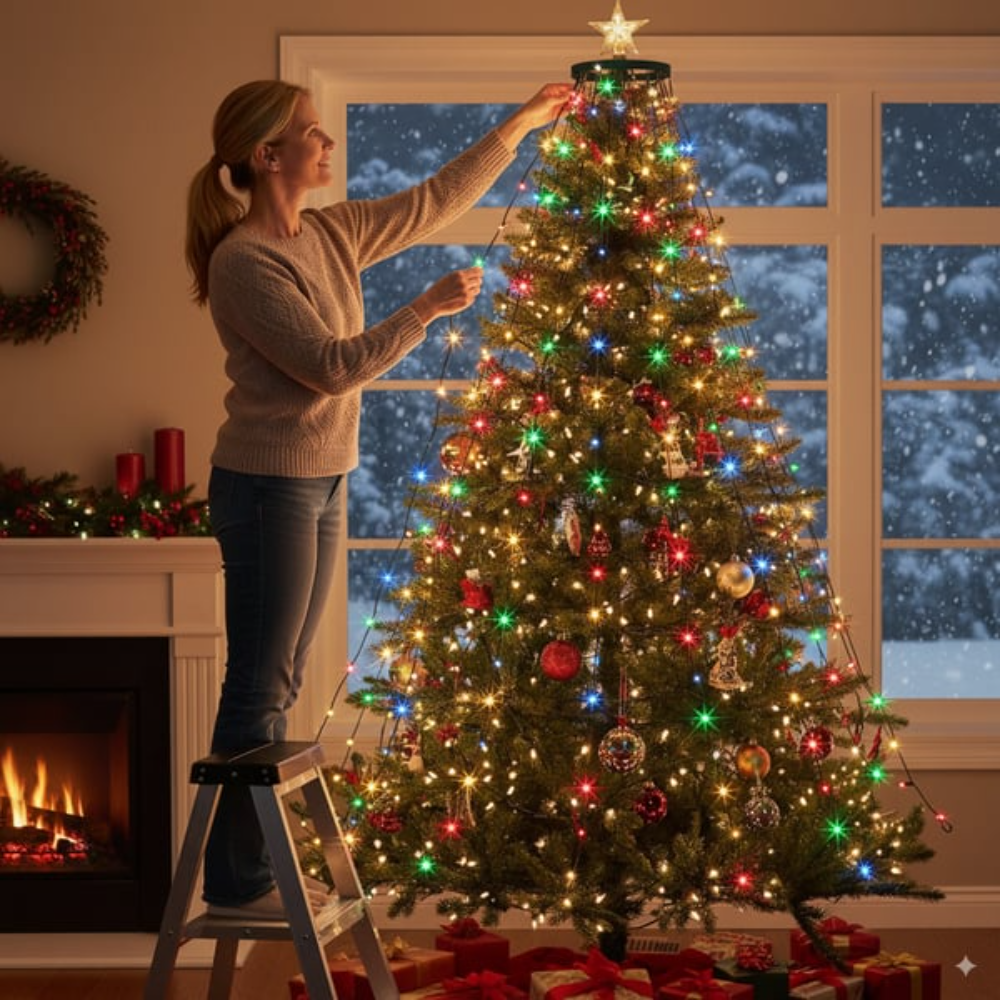 LED Waterfall Christmas Tree Lights – Dimmable Hanging Light Curtain with Remote Control & Timer for the Holidays