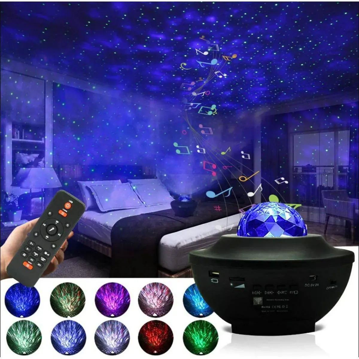 Galaxy Star Projector with Bluetooth Sound & App Control – LED Night Light & Mood Light for the Bedroom