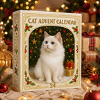 Cat Ornament Advent Calendar with 24 Flat Acrylic-Style Cat Decorations 2026