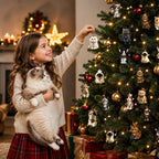 Cat Ornament Advent Calendar with 24 Flat Acrylic-Style Cat Decorations 2026