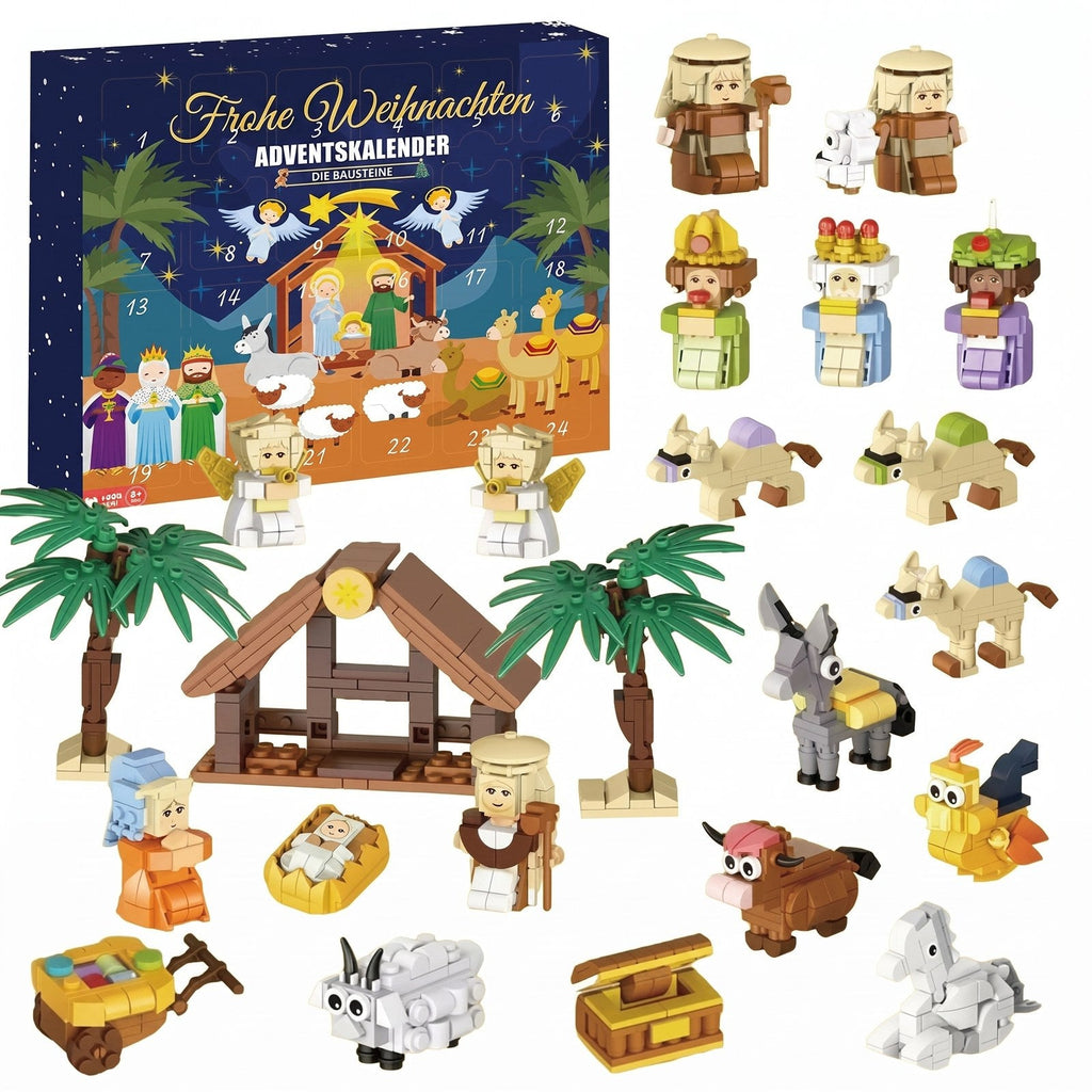 Nativity Scene Building Block Advent Calendar with 24 Sets 2026
