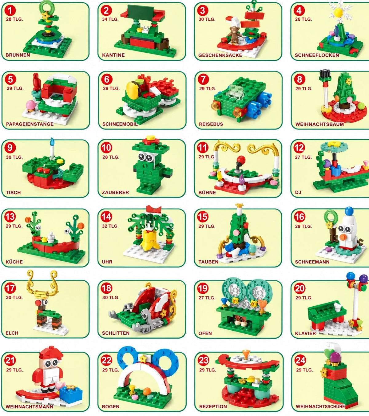 Light-Up Building Block Advent Calendar with 24 Sets and LED Lights 2026