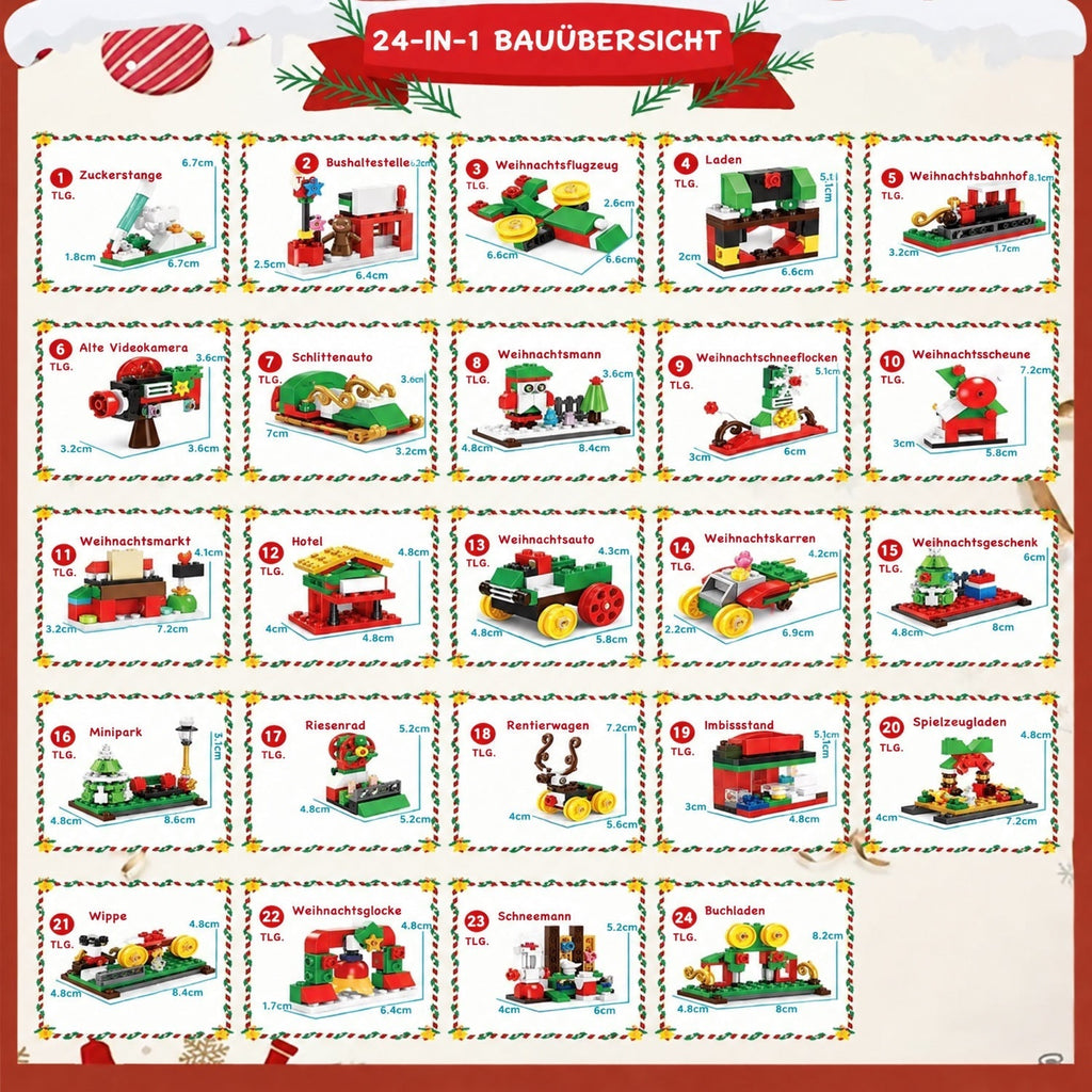 Light-Up Building Block Advent Calendar with 24 Sets and LED Lights 2026
