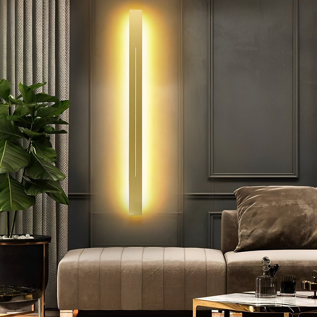 Linear LED Strip Wall Light – Black Iron & Acrylic, 60–120 cm, 3 Colour Modes, Minimalist Mirror Accent for Living Room & Bedroom