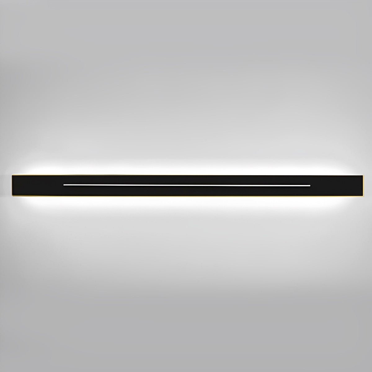 Linear LED Strip Wall Light – Black Iron & Acrylic, 60–120 cm, 3 Colour Modes, Minimalist Mirror Accent for Living Room & Bedroom