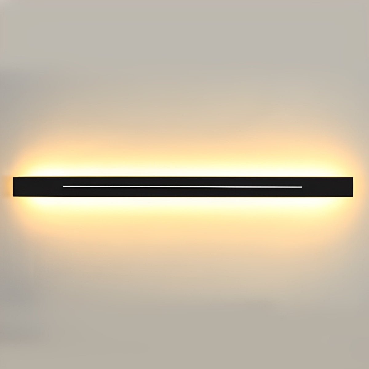 Linear LED Strip Wall Light – Black Iron & Acrylic, 60–120 cm, 3 Colour Modes, Minimalist Mirror Accent for Living Room & Bedroom