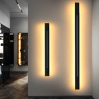 Linear LED Strip Wall Light – Black Iron & Acrylic, 60–120 cm, 3 Colour Modes, Minimalist Mirror Accent for Living Room & Bedroom