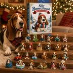 Basset Hound Ornament Advent Calendar with 24 Acrylic Pendants 2026
