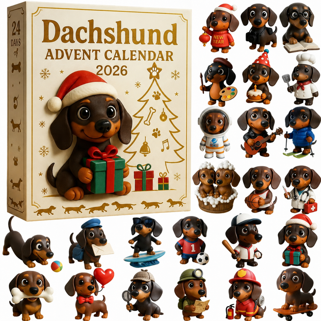 Dachsino | Dachshund Figure Advent Calendar with 24 Collectible Figures
