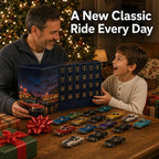 Motrella | Car Advent Calendar with 24 Miniature Classic American-Style Cars