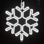 LED Snowflake Hanging Lights – Warm White Outdoor Christmas Lighting for Balcony, Garden & Patio, Decorative Winter Look