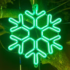 LED Snowflake Hanging Lights – Warm White Outdoor Christmas Lighting for Balcony, Garden & Patio, Decorative Winter Look