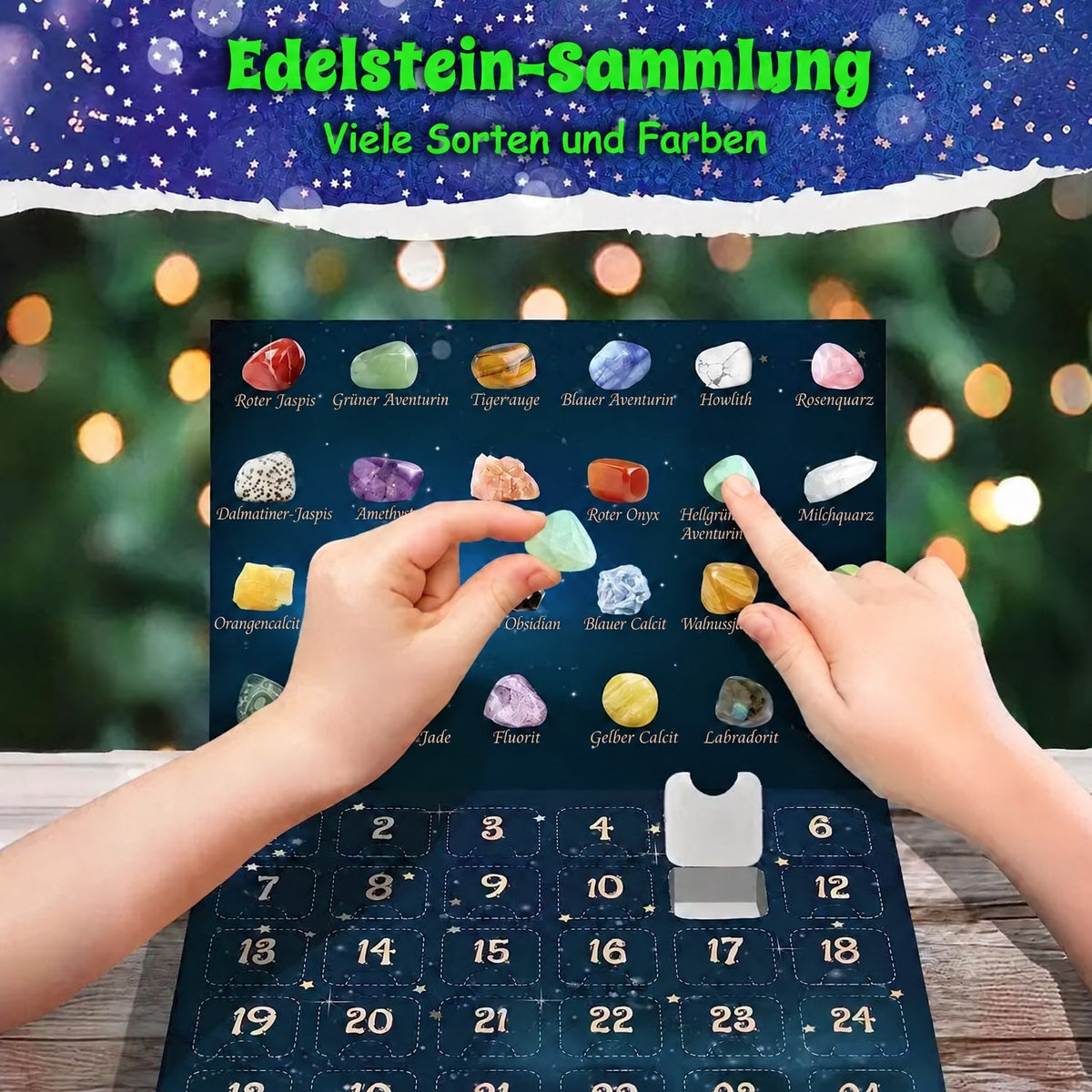 Mineral Advent Calendar with 24 Natural Stones for Collectors 2026