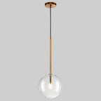 Gold Glass Globe Pendant Light – Minimalist Modern Ceiling Lighting for Living Room & Dining Room