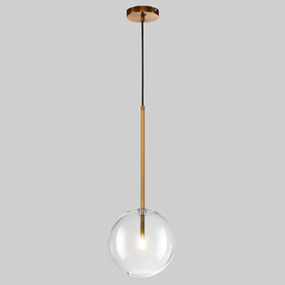 Gold Glass Globe Pendant Light – Minimalist Modern Ceiling Lighting for Living Room & Dining Room