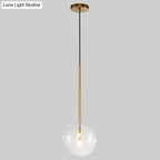 Gold Glass Globe Pendant Light – Minimalist Modern Ceiling Lighting for Living Room & Dining Room