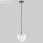 Gold Glass Globe Pendant Light – Minimalist Modern Ceiling Lighting for Living Room & Dining Room