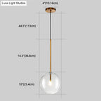 Gold Glass Globe Pendant Light – Minimalist Modern Ceiling Lighting for Living Room & Dining Room