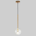 Gold Glass Globe Pendant Light – Minimalist Modern Ceiling Lighting for Living Room & Dining Room