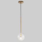 Gold Glass Globe Pendant Light – Minimalist Modern Ceiling Lighting for Living Room & Dining Room