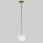 Gold Glass Globe Pendant Light – Minimalist Modern Ceiling Lighting for Living Room & Dining Room