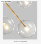 Gold Glass Globe Pendant Light – Minimalist Modern Ceiling Lighting for Living Room & Dining Room