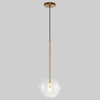 Gold Glass Globe Pendant Light – Minimalist Modern Ceiling Lighting for Living Room & Dining Room